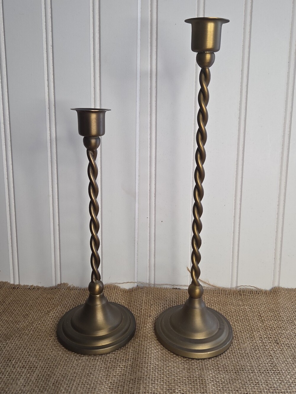Magnolia Brass Candle Holders Set Of 2 Twisted